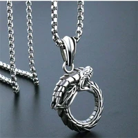european and american hip hop retro tail snake titanium steel mens trendsetter personality domineering mens necklace
