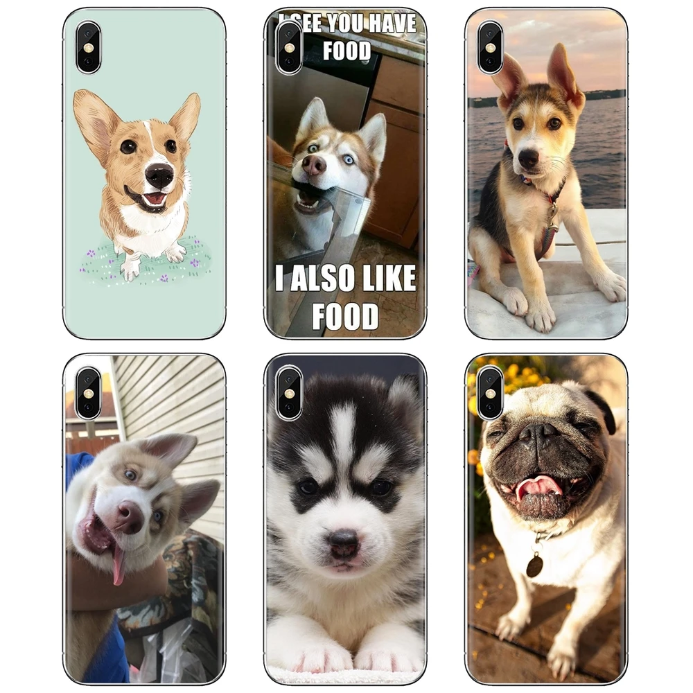 Силиконовый чехол для Huawei Y6 Y5 2019 Xiaomi Redmi Note 4 5 6 7 8 Pro Mi A1 A2 A3 6X 5X 7A Cute Dogs Corgi Pug Husky