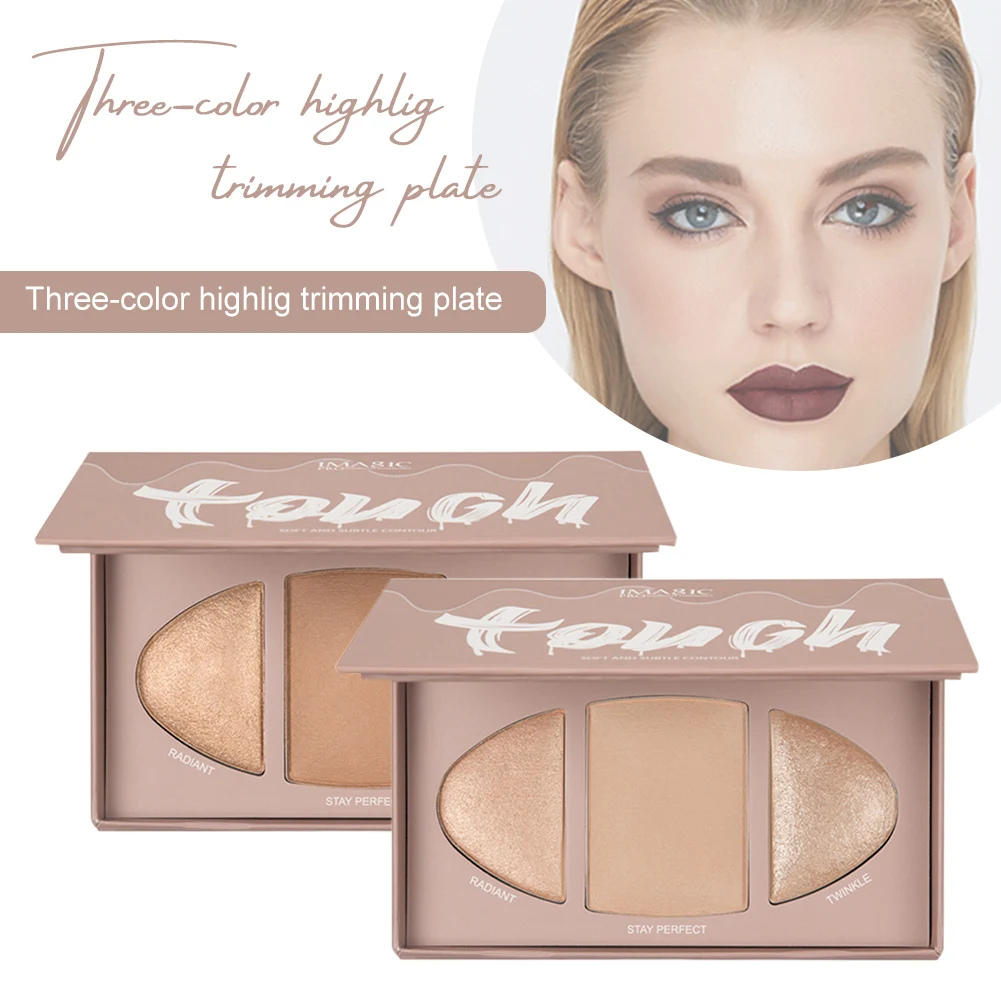

Палитра стойких хайлайтеров для макияжа, 3 цвета, контурная пудра, матовый бронзер для лица, косметика для лица, оптовая продажа
