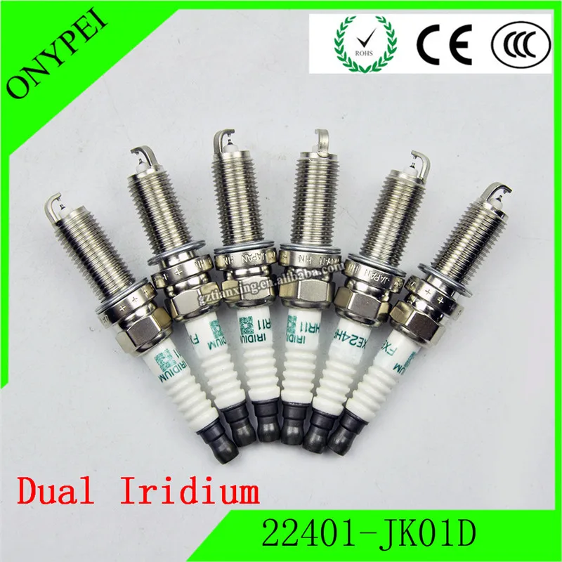 6 шт 22401-JK01D FXE24HR11 двойной иридиевая Свеча зажигания для Nissan 370Z Infiniti Q70 QX50 3,7 FXE24HR-11 3457 22401 JK01D 22401JK01D