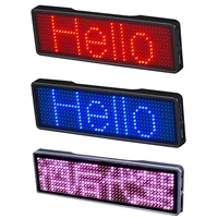 multilanguage rechargeable bluetooth led name badge digital led display programmable scrolling message board drive license plate