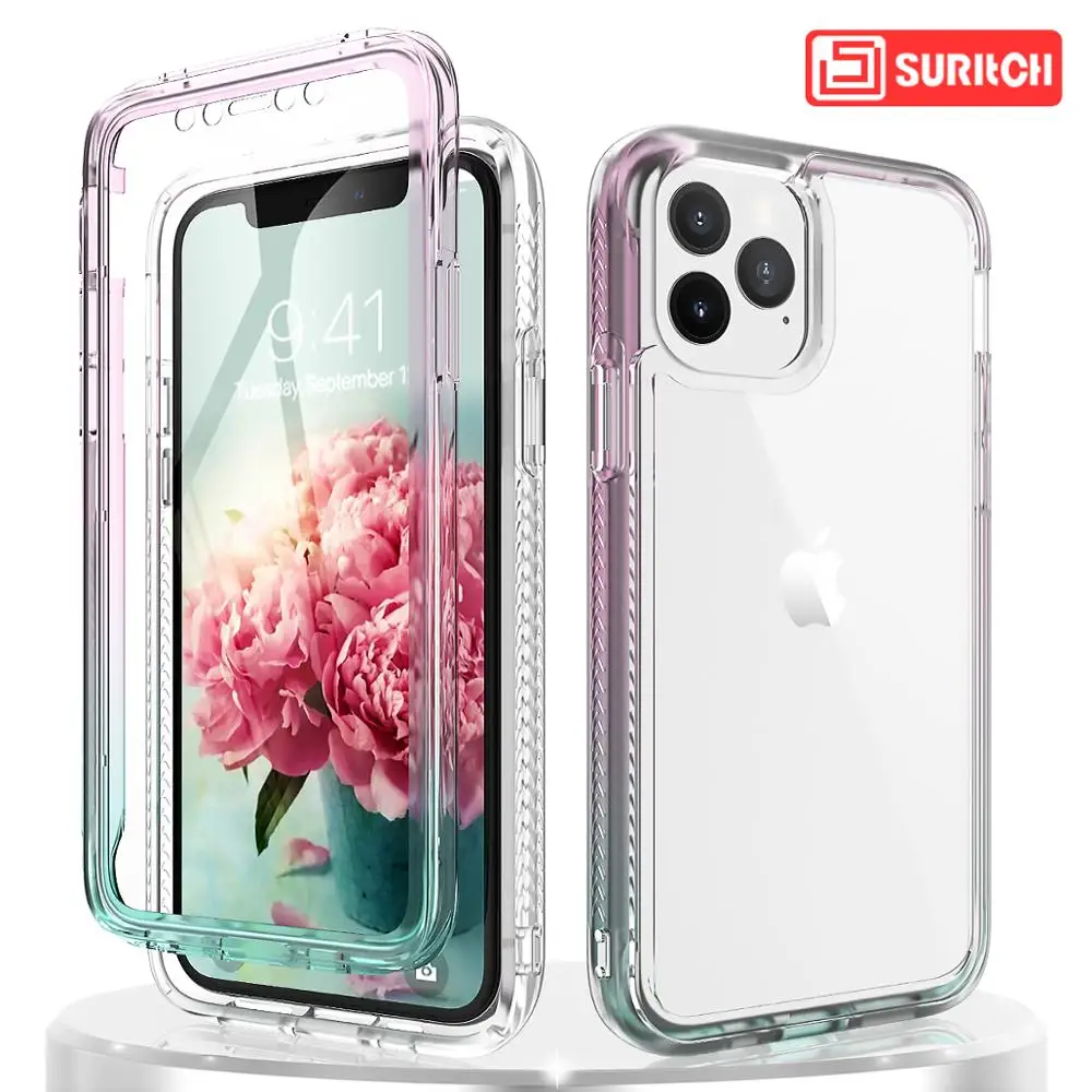 Градиентный Прозрачный чехол для телефона iPhone 11 Pro Max прозрачный мягкий