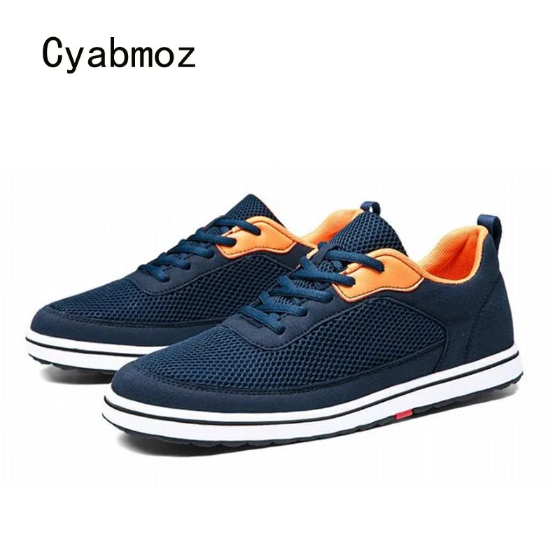 

Cyabmoz Summer Men Mesh sneakers shoes Height incresing 6cm Elevator Breathable Outdoor Leisure Man Shoe Casual Boy Black shoes