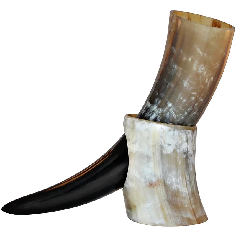 Handicrafts Real Viking Drinking OX Horn Mug Stand Cups Home Ale Beer Wine Whisky Goblet Chalice Tankard Vessels Handmade Beaker