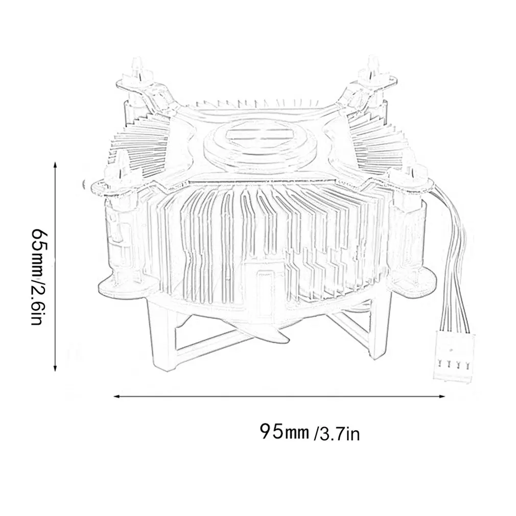 

High Quality Aluminum Material CPU Cooling Fan Cooler For Computer PC Quiet Silent Cooling Fan For 775/1155/1156