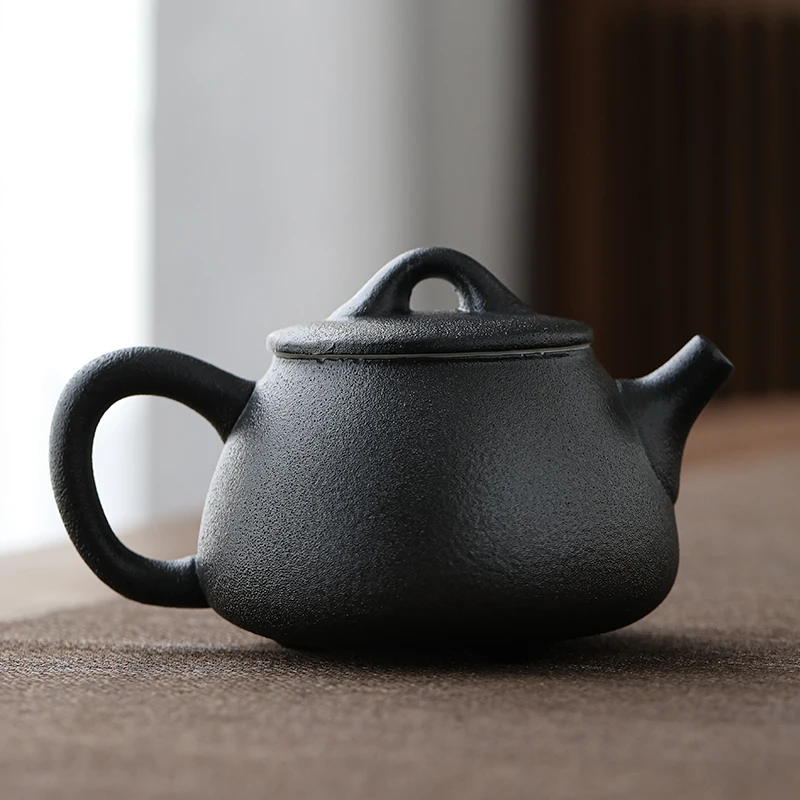 

Japanese Vintage Teapots Black Ceramic Handle Handmade with Filter Sencha Tea Teapots Teteras De Te Kitchen Products DB60CH