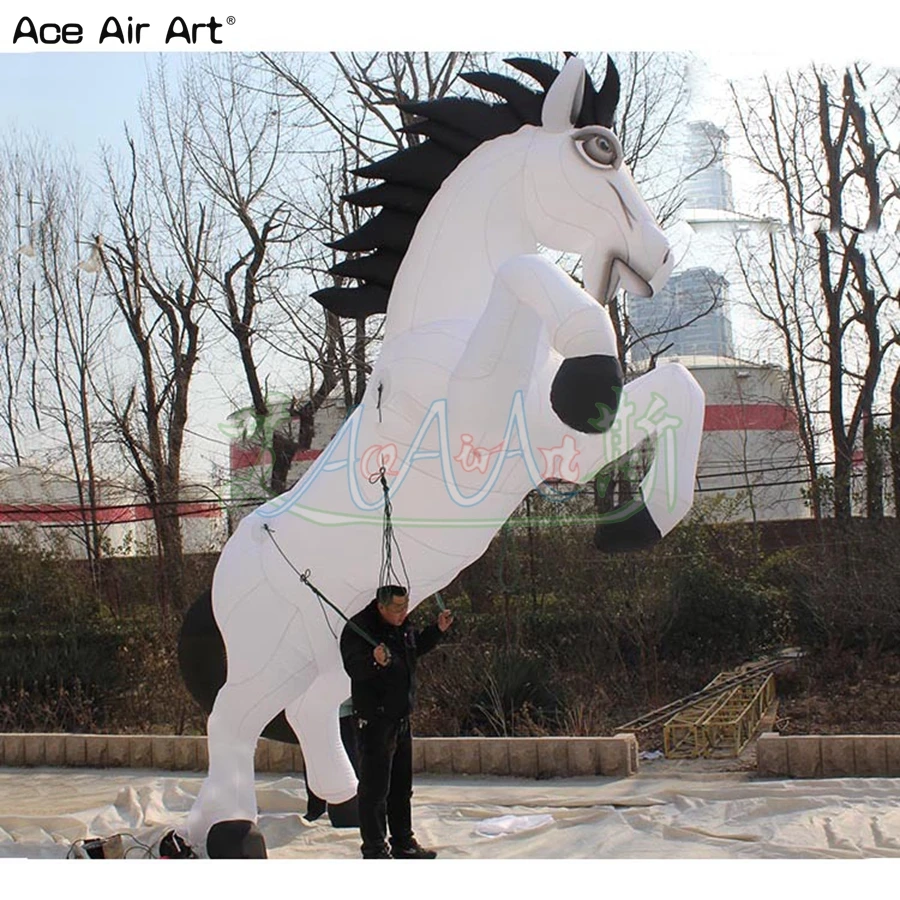 

Новейший дизайн, надувная Белая лошадь/2,5/3/3, 6 мл, Надувное животное, талисман, удар копыт для рекламы, сделано Ace Air Art