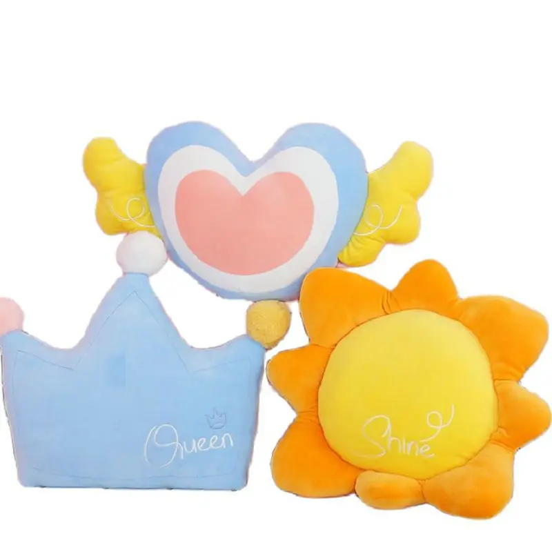 

Fly wings Candy Floss Heart Plush Pillow Stuffed Sun Cloud Thunder Meteor Throw Pillow Home Sofa Decor Cushion