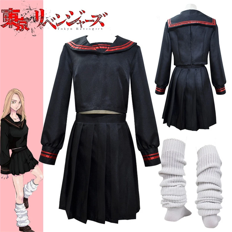 

Anime Tokyo Revengers Dress Shiba Yuzuha Cosplay Costume Skirt Suit Sailor School Uniform Dress Girls Women Halloween