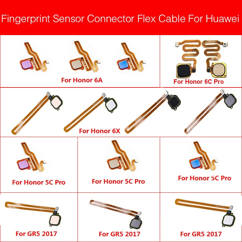 Сенсорный ID сканер отпечатков пальцев разъем гибкий кабель для Huawei Honor 6C 6A 6X 5C Pro GR5