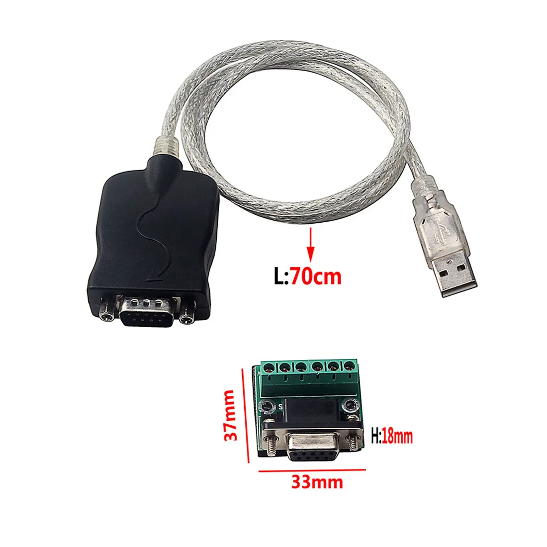 

USB 2.0 to RS485 RS-485 DB9 COM Serial Port Device Converter Adapter Cable High Speed PL2303 USB2.0 5Mbp Cord 70cm Dropship