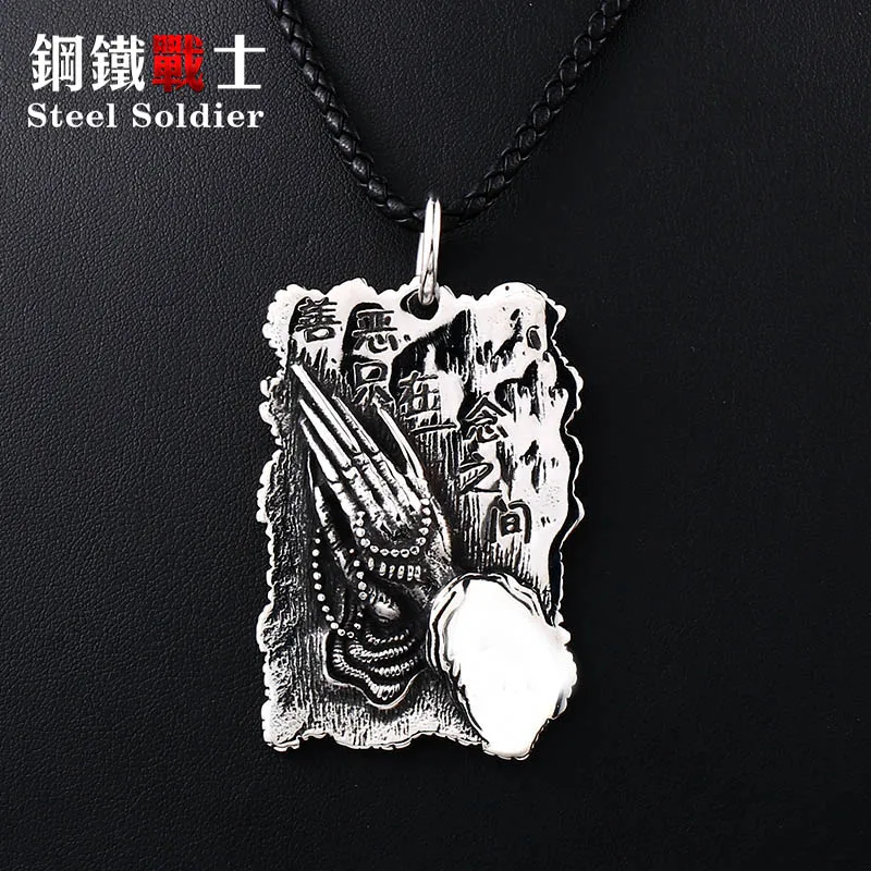Ожерелье с подвеской в виде стального солдата и злого китайского слова|Ожерелья
