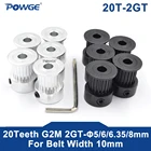 Зубчатый шкив синхронный POWGE GT 2 м G2M, 20 зубьев, 2 Гт, отверстие 566, 358 мм для ширины 910 мм, 2 м, GT2, маленький, обратный шкив 20 т, 20 зубьев