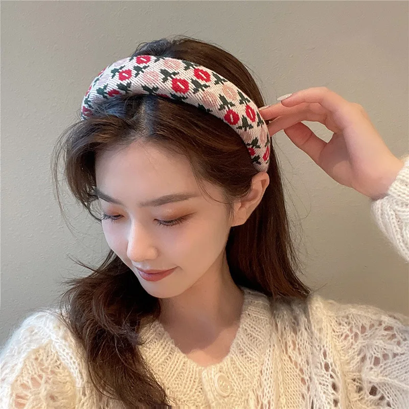 

Fashion Wide Vintage Headband Braided Hairband Women Elegant Flower Hair Bands Hair Hoop Bezel Korean Headdress Hair Accessories