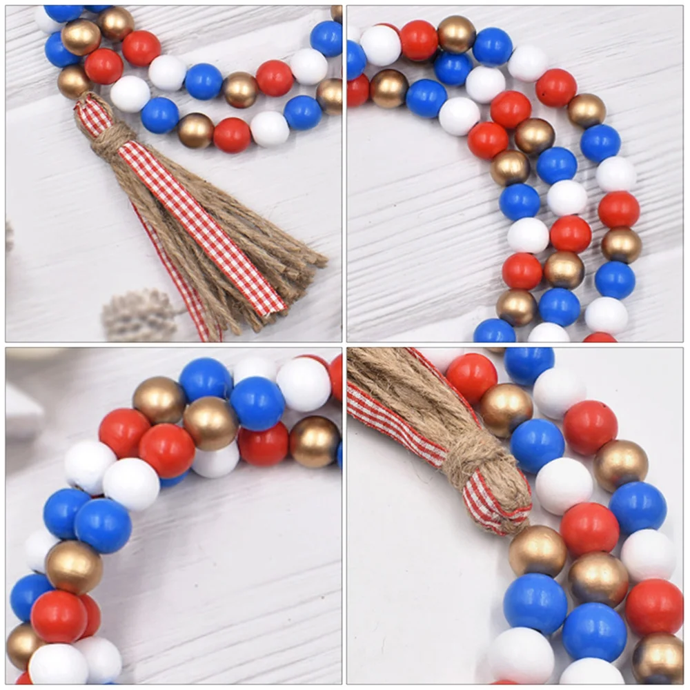 

3pcs Independence Day Theme Bead String Pendant Tassel DIY Pendants Adornments