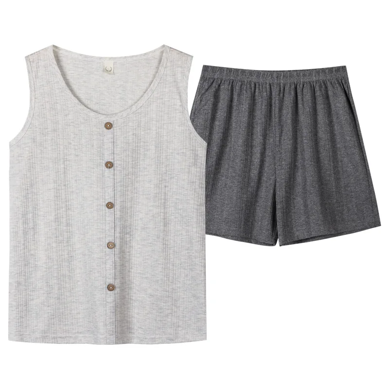 Summer Knitted Cotton Pajamas Set For Women Pyjamas Loungewear Pijama Mujer 2PCS Shirt&Shorts Pajamas Set Plus Size 3XL Homewear