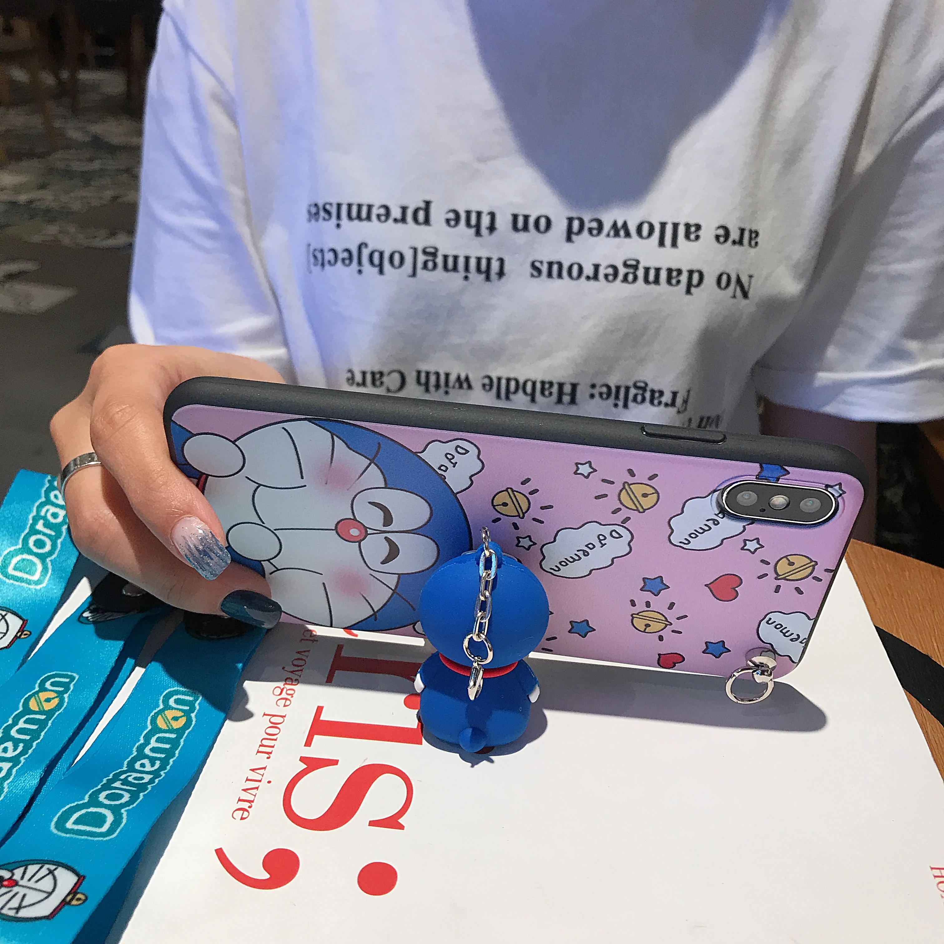 Чехол для телефона из ТПУ с мультипликационным принтом Love Doraemon iphone 11 pro 12 6 7 8 plus x xs