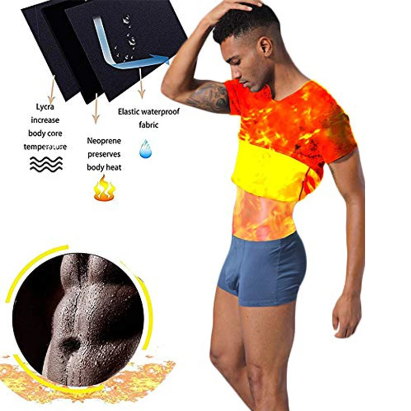 CXZD Мужская Горячая Термо Формирователь тела футболка для похудения неопреновый