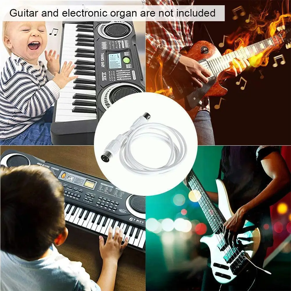 

1.5m/3m Music Editing Line Extension Cable Double-headed Pin Pin 5 Piano PC Keyboard Male 5 Instrument Electric To Cable Ma L9H5