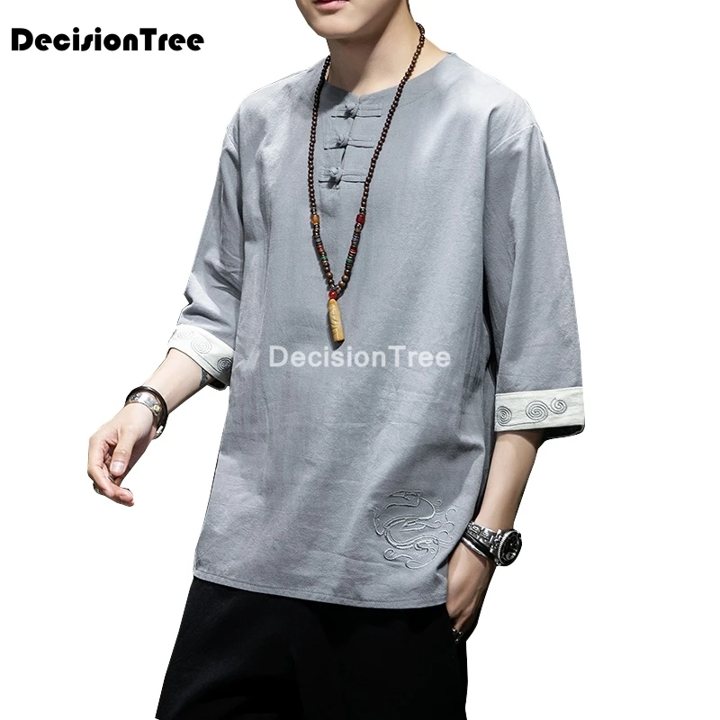 

2022 tangsuit traditional chinese clothing for men mandarin collar top blouse cheongsam chinese style zen tea casual shirts