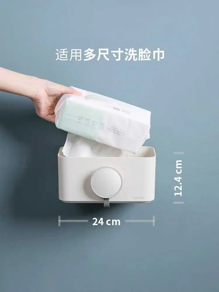 

Nordic ABS Tissue Box with Mirror Paper Holder Wall mounted Storage Rack Home Organizer Kitchen Bathroom Decoration Accessories