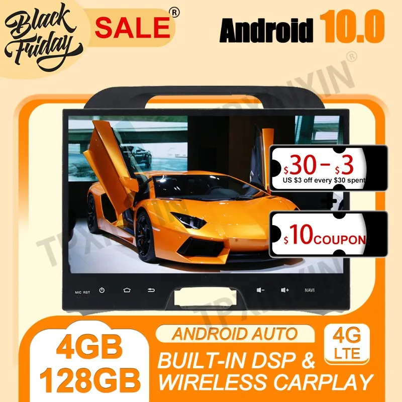 

DSP Android 10.0 PX6 IPS Carplay 4+128G For KIA Sportage 2010-2020 Multimedia Player Auto Radio Tape Recorder GPS Navi Head Unit