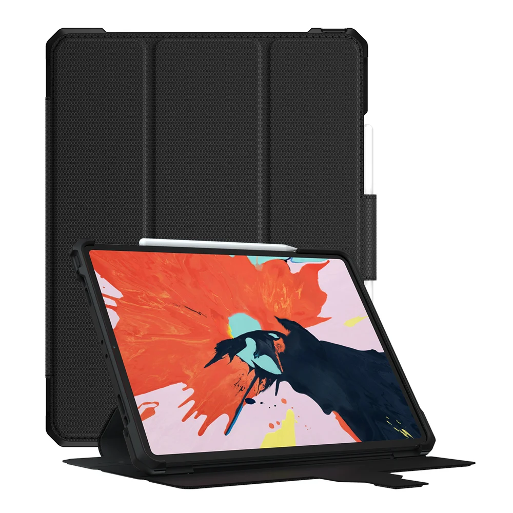 Black Умный чехол для iPad Pro 12,9 дюйма кожа+ ТПУ задняя крышка с карандашом держатель плечевой ремень ударопрочный защитный корпус KTZ - Цвет: Black