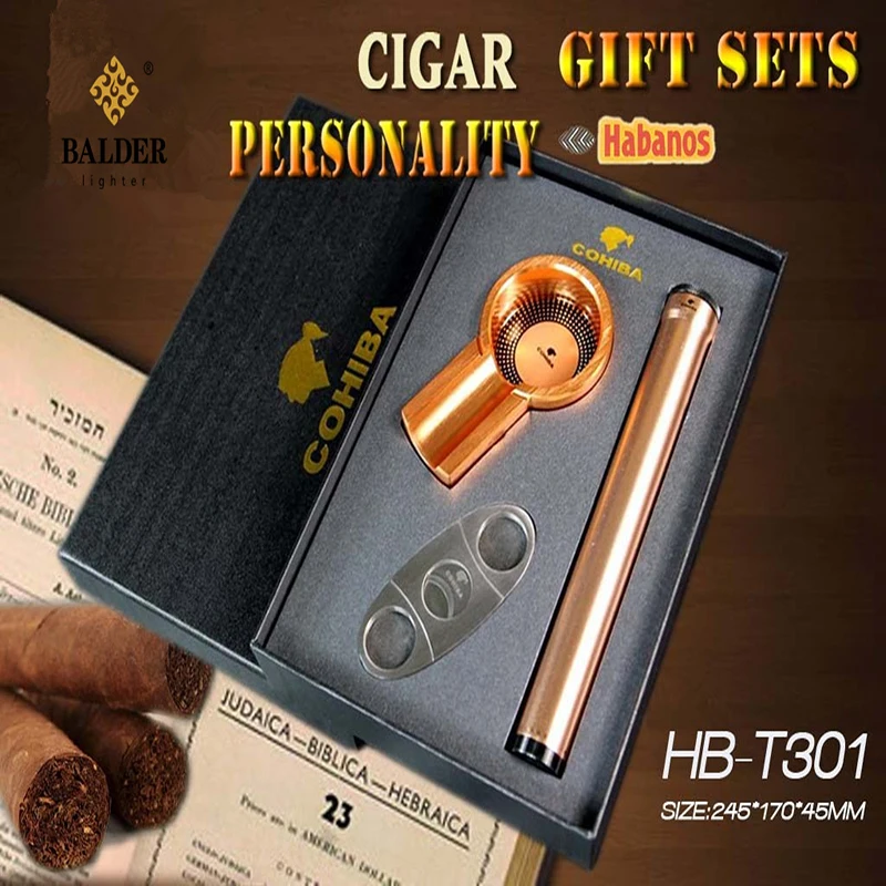 

Cigar scissors windproof cigarette lighter gift set cigars sharp double-edged cigar scissors pliers puncher