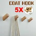 5 шт. из цельной древесины дуба из натурального дерева вешалка для одежды настенный крючок декоративный держатель для ключей шапки и шарфа Сумочка для хранения вешалка для одежды