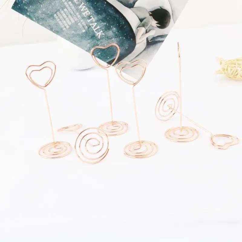 6 шт. в форме сердца держатель для фотографий подставки настольные под номера