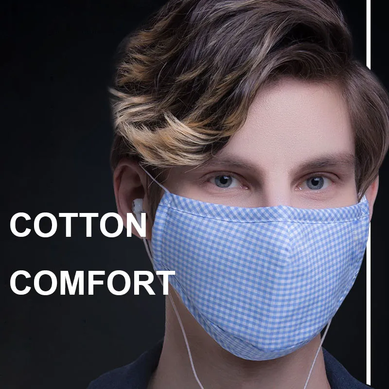 Хлопок маска для лица полости рта Моющиеся Многоразовые анти PM2.5 пыльные маски с