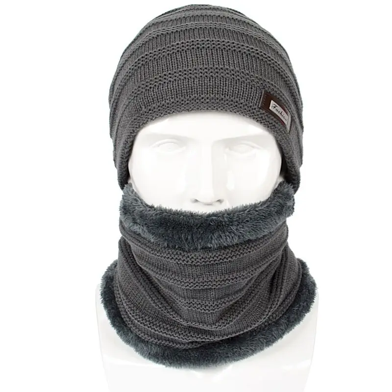 Зимние лыжные шапочки набор шарфов теплая вязаная мужская шапка ветрозащитные