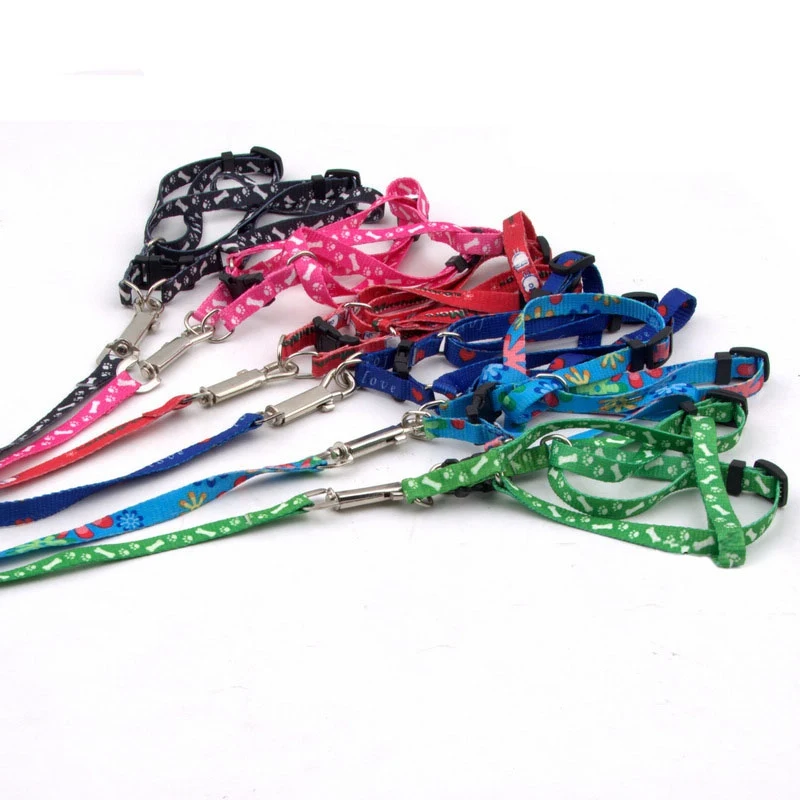 Регулируемая цветная веревка 1 см с принтом для маленьких питомцев собак кошек