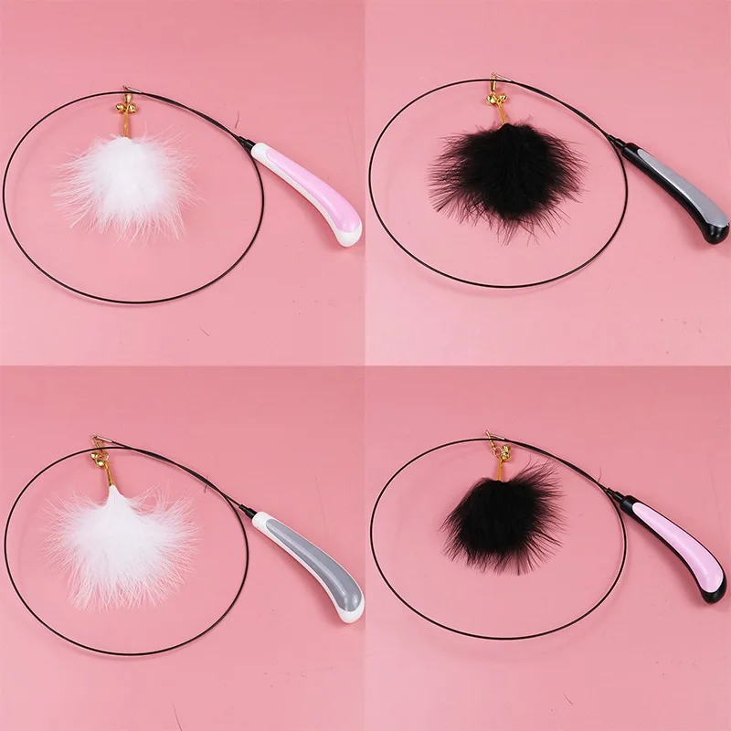 

1PCS Cat Feather Toy Interactive Pet Stick Feather Wand Toys With Bells for Kitten Cat Pet Cat Training Teaser Toys Pet Supplies
