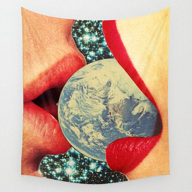 Поцелуй Землю Плакат четыре отверстия баннеры стены гобелены с флагом ткани