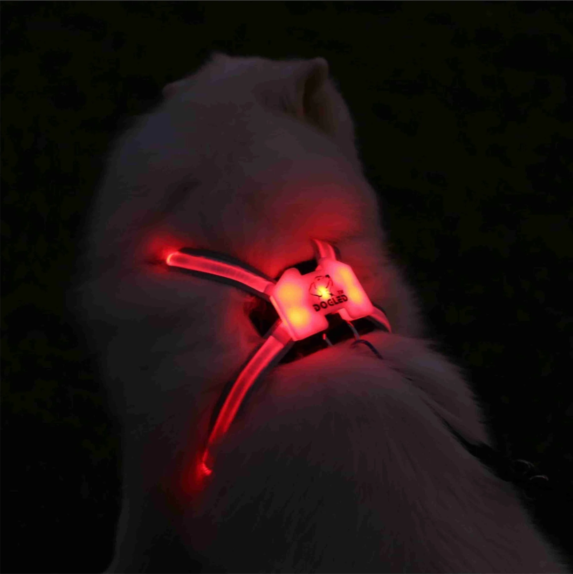 

LED Dog Collar Harness Reflective Custom Breathable Chest Strap Dog Pet Vest Reversible Vest Safety Dog Harness with LED Nylon