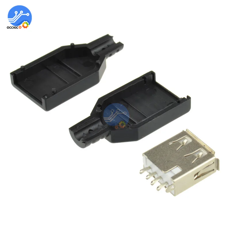 10 штук в наборе USB 2,0 Тип-штепсельную вилку 4-контактный разъем адаптера разъем Пластик крышка