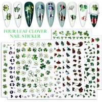 nziquan nail sticker four leaf clover shape ultra thin waterproof nail sticker lady diy lady simple nail wood pulp patch
