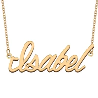 isabel name necklace for women stainless steel jewelry 18k gold plated nameplate pendant femme mother girlfriend gift