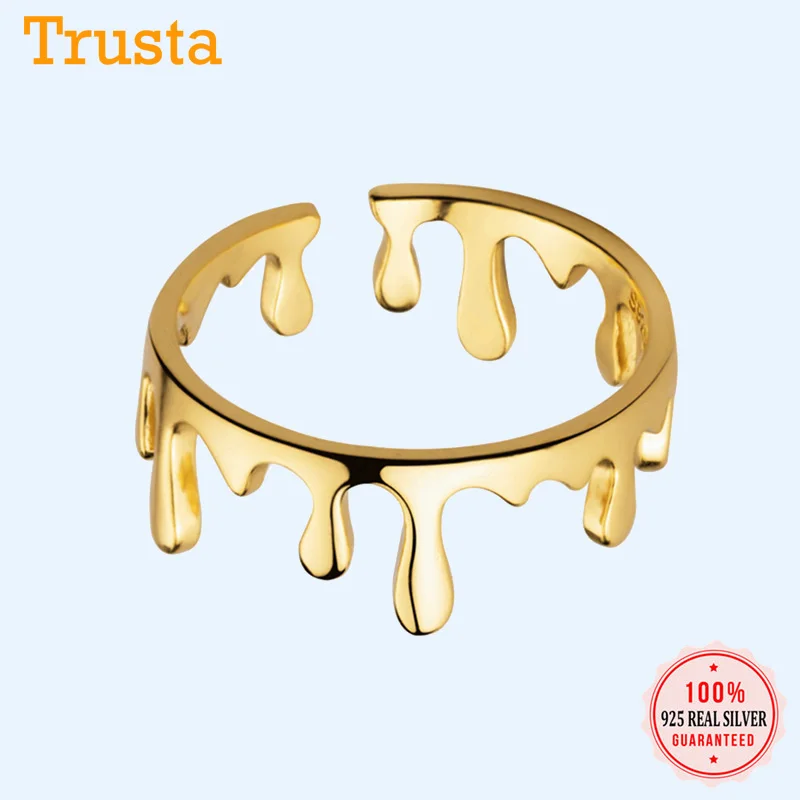 Trusta новинка 2019 года кольца из искусственного серебра 100% пробы размер 5 6 7 Золотое