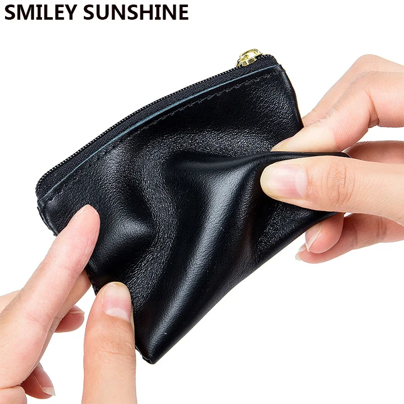 

Soft Genuine Leather Coin Purse Money Bags Slim Thin Mini Women Wallets Key Holder Pouch Monedero Free Shipping Cartera Pochette