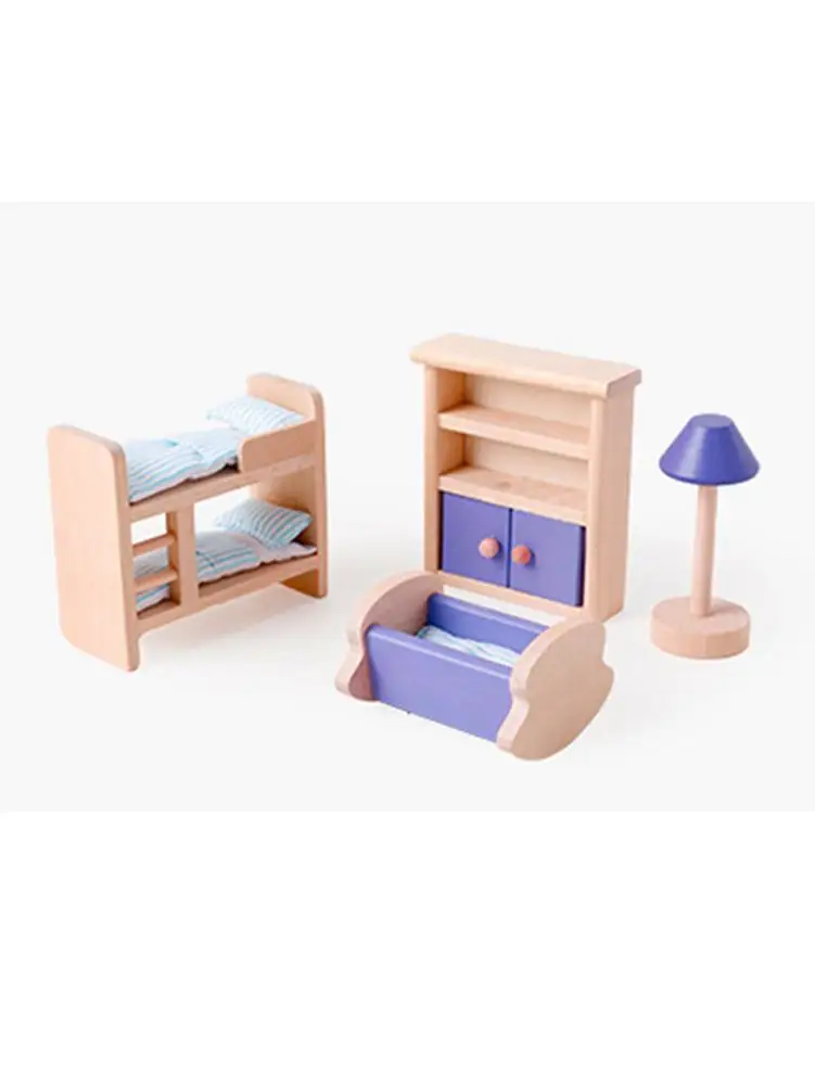 

Wooden Doll House Furniture Puzzle DIY House Room Furniture Set Puzzle Gift For Kids