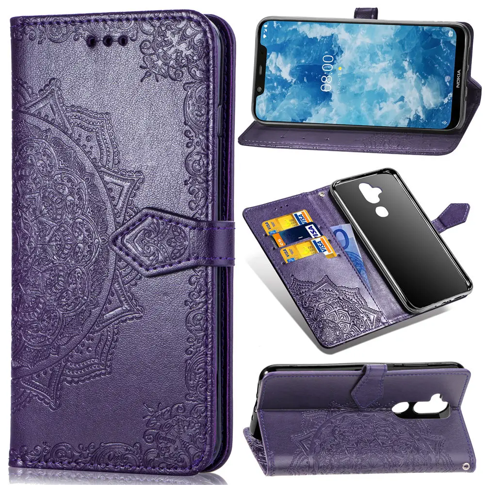 Чехол Кошелек из искусственной кожи с откидной крышкой для Nokia 1 3 2 5 4 6 7 8 Plus X5