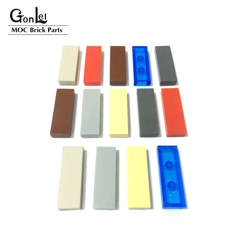 100 шт./лот элементы MOC кирпич плоская плитка 1x3 паз планшет Строительные блоки DIY