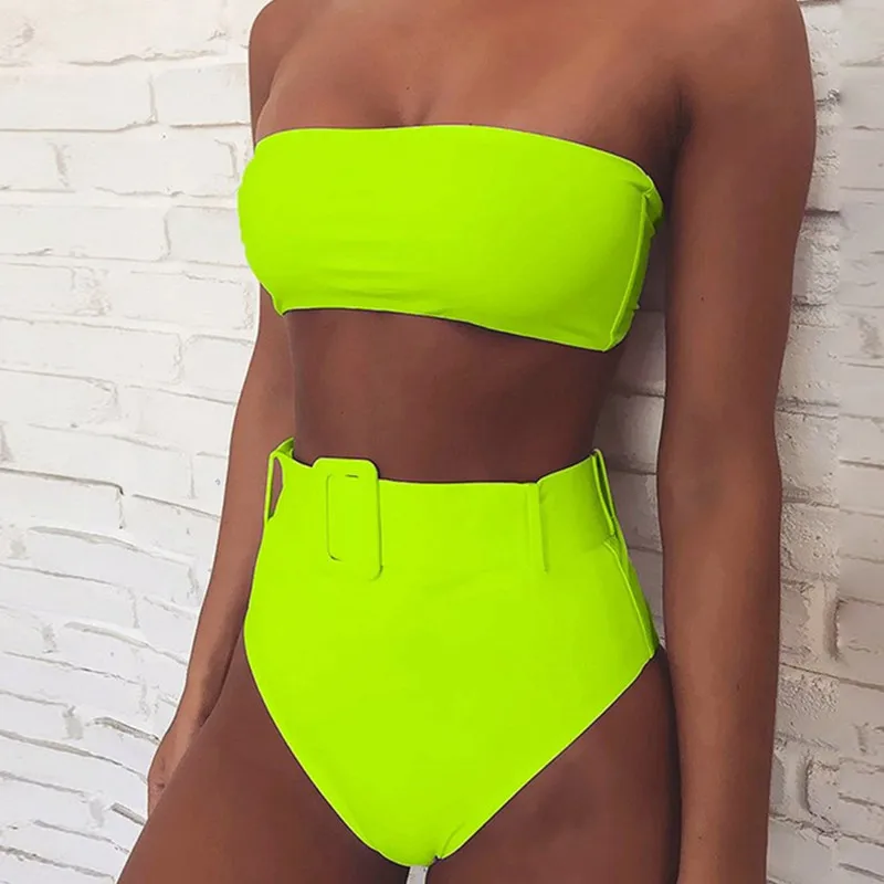Сексуальное Бразильское бикини с высокой талией 2020 пояс женский купальник бандо
