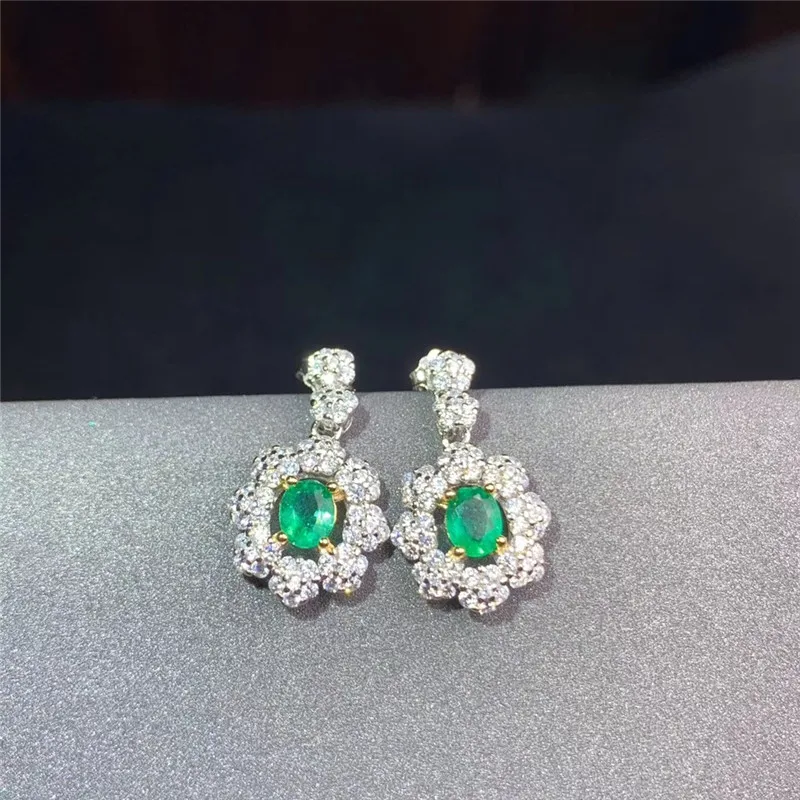 

Серьги-подвески женские из серебра 925 пробы, круглые, с натуральным изумрудом