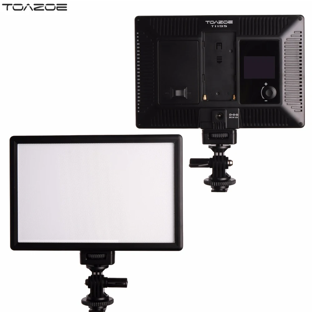 Светодиодная ультратонкая двухцветная лампа TOAZOE T119S для видеосъемки с ЖК