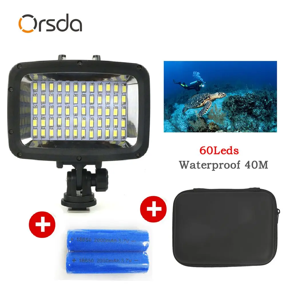 Single lamp PK Gopro light 40 М Подводная Водонепроницаемая подводная камера свет лампы с Светодиоды высокой яркости для GoPro Xiao Yi SJCAM Экшн-камера - Цвет: Single lamp PK
