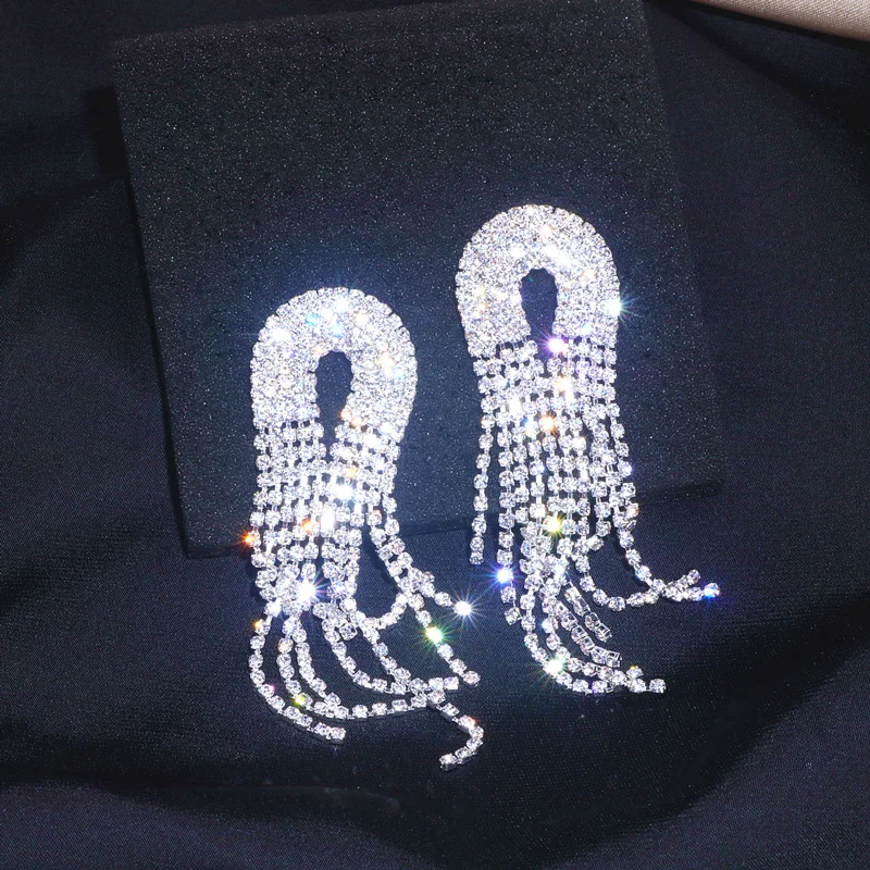 Модные роскошные длинные висячие серьги кисточки для женщин большие подвески с