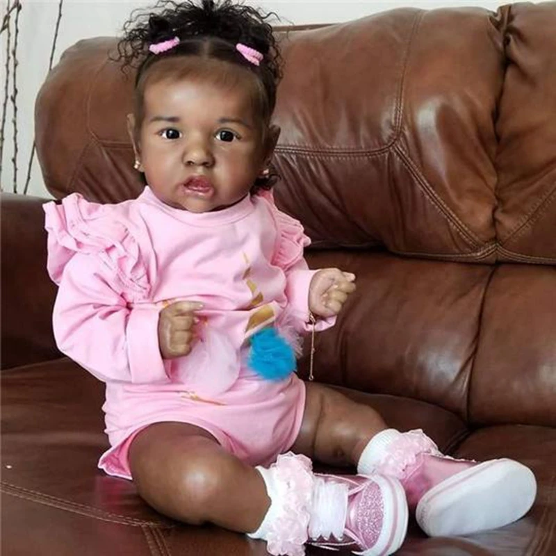 

22 inch African American reborn baby doll for girl, reborn doll for boy, toddler toy, 2-5 years old, holiday gift, birthday gift